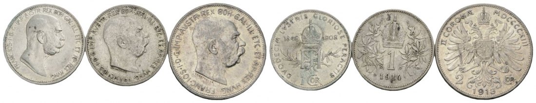  Österreich, 3 Kleinmünzen   