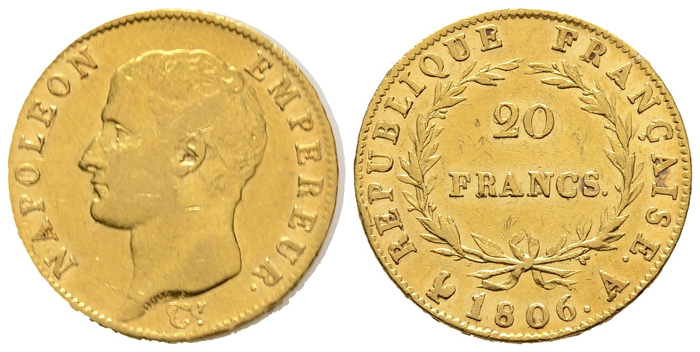 PEUS 5998 Frankreich 5,81 g Feingold 20 Francs GOLD 1806 A Sehr schön