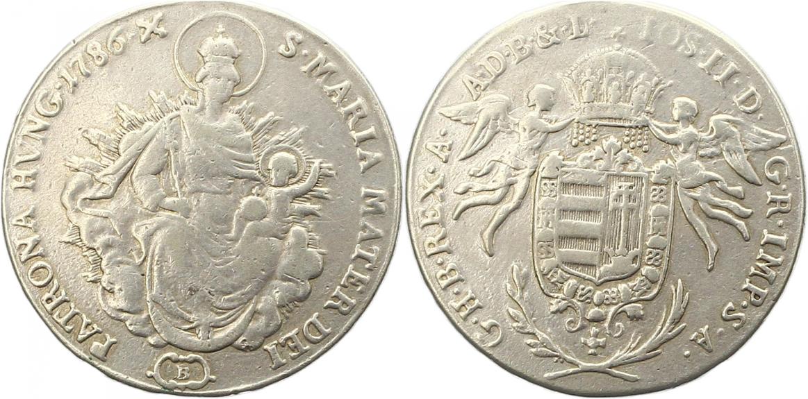  7837 Ungarn  Madonnentaler 1786 B  Silber, schön   