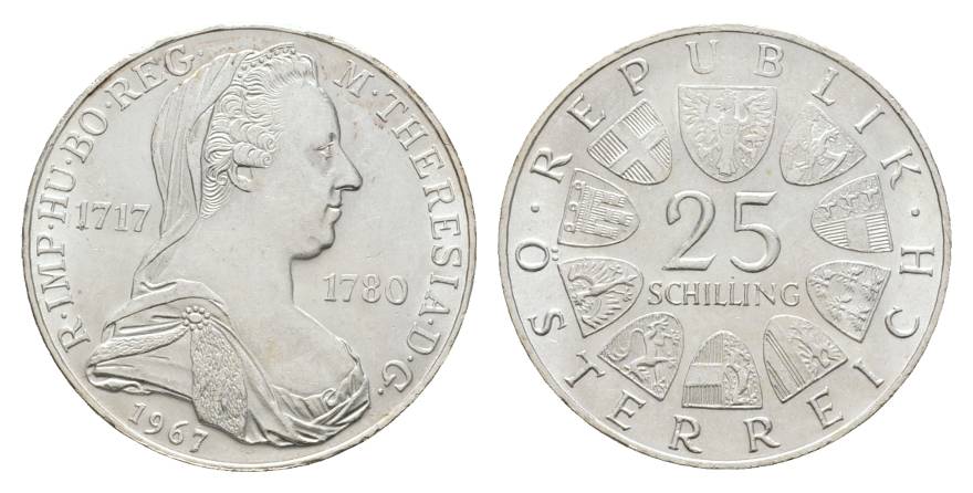  Österreich 25 Schilling 1967 - Maria Theresia, AG   