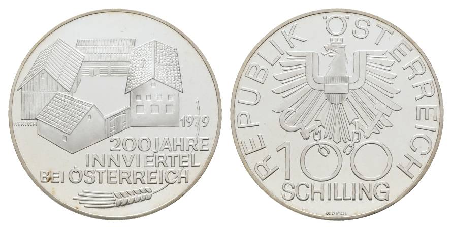  Österreich 100 Schilling 1979 - 200 Jahre Innviertel PP, AG   