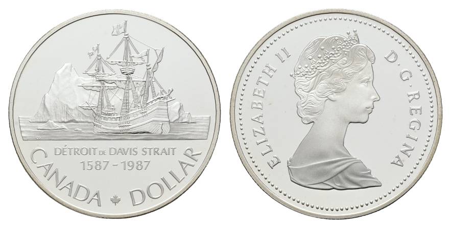  Canada, Dollar 1987; PP, AG, in Kapsel   
