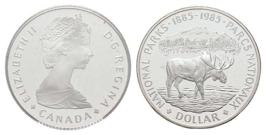  Canada, Dollar 1985; PP, AG, in Kapsel   