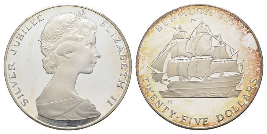  Bermuda, 25 Dollar 1977; PP, AG   
