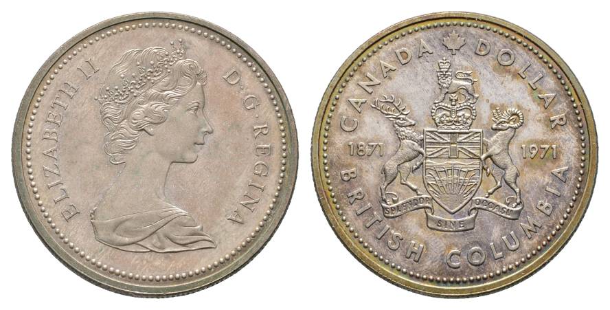  Canada British Columbia, Dollar 1971; AG   
