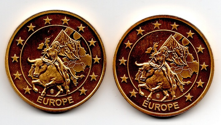  Belgien/Malta 2x Medaille 'Europa'    FM-Frankfurt   