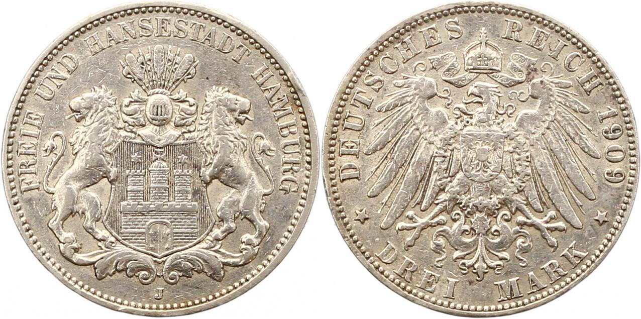  7858 Hamburg  3 Mark 1909   