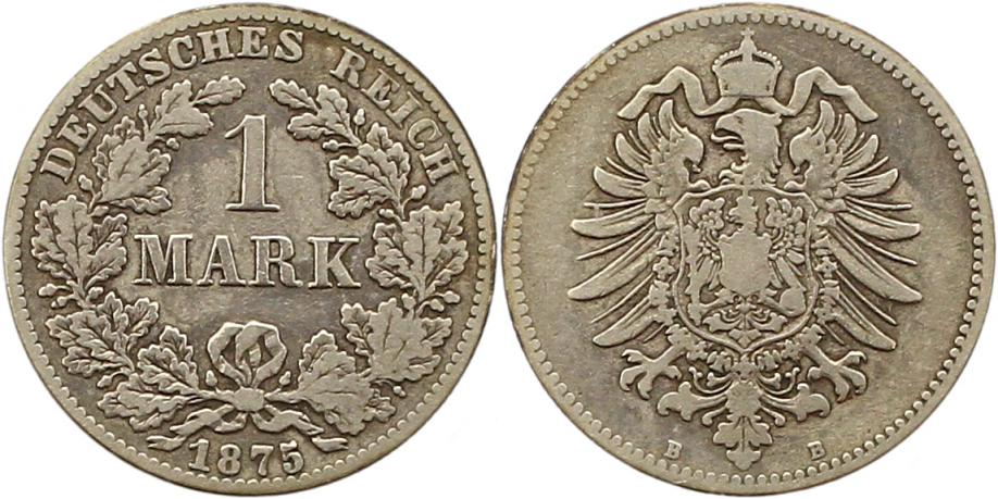  7865 Kaiserreich  1 Mark 1875 B   