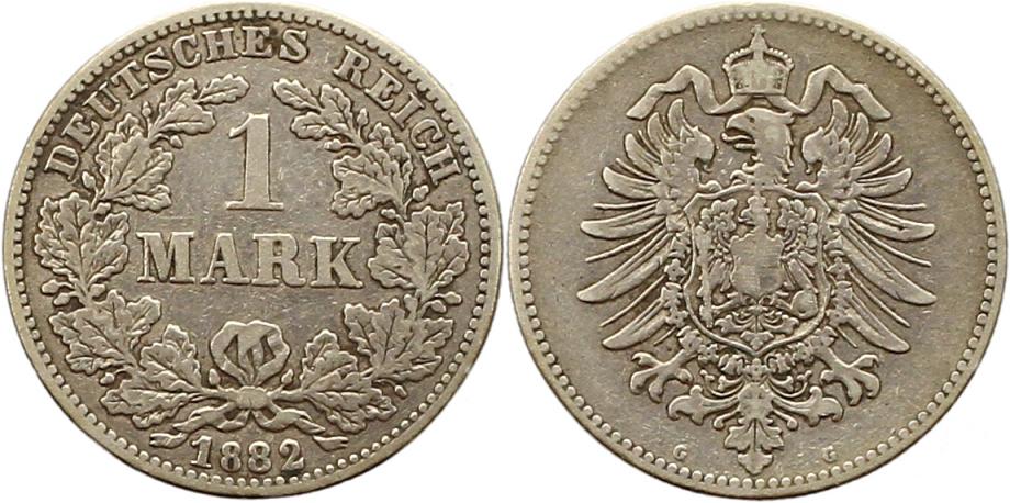  7867 Kaiserreich  1 Mark 1882 G   