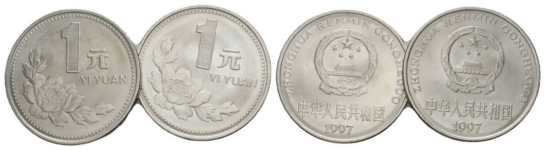  China; 2 Kleinmünzen 1997   