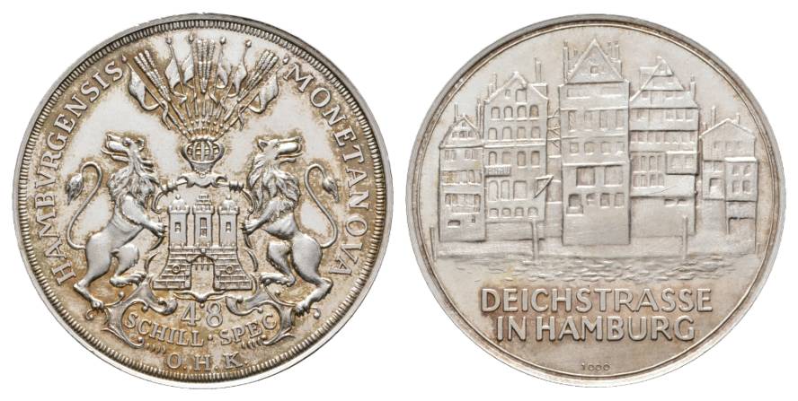  Hamburg, Medaille 1948; Ag 30,35g Ø 44mm   