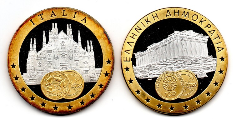  Medaille 'Europe'  Italien / Griechenland  FM-Frankfurt stgl. aus PP   