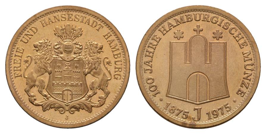  Hamburg, Bronzemedaille 1975; 13,76 g Ø 34,5 mm   