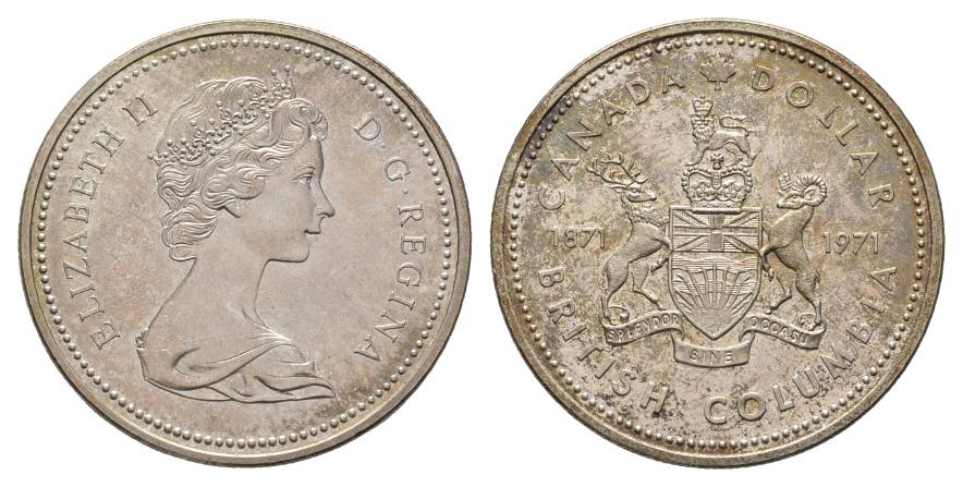  Canada British Columbia, Dollar 1971; AG   