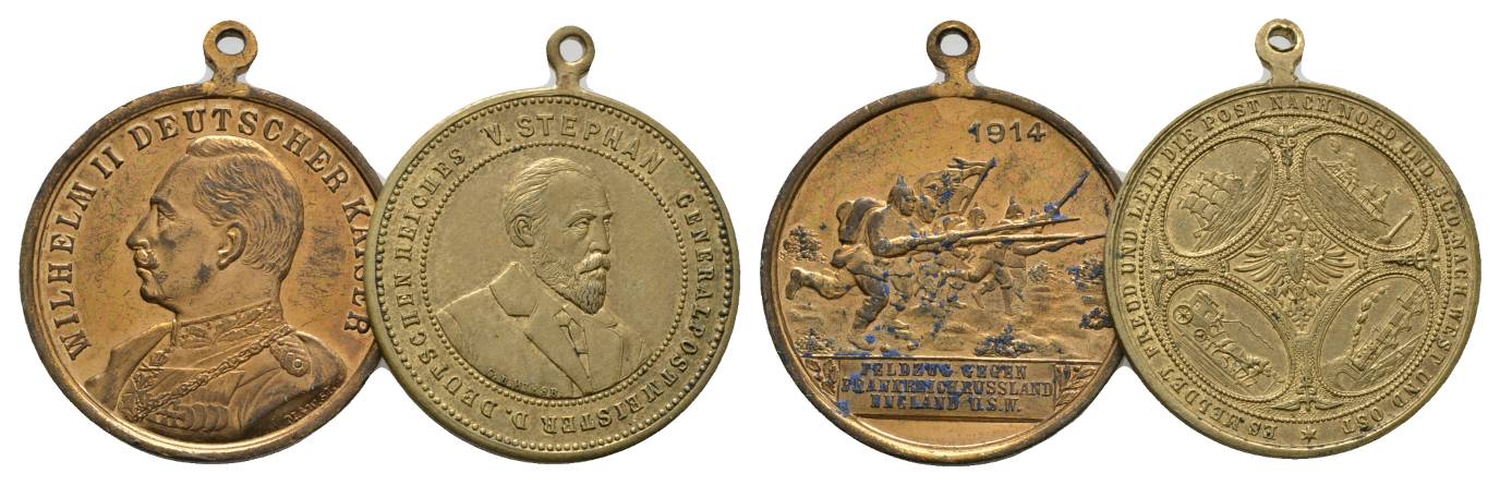  Medaillen (2 Stück); Bronze   