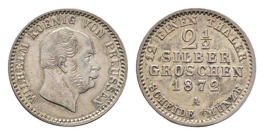  Preußen, 2 1/2 Silbergroschen, 1872   