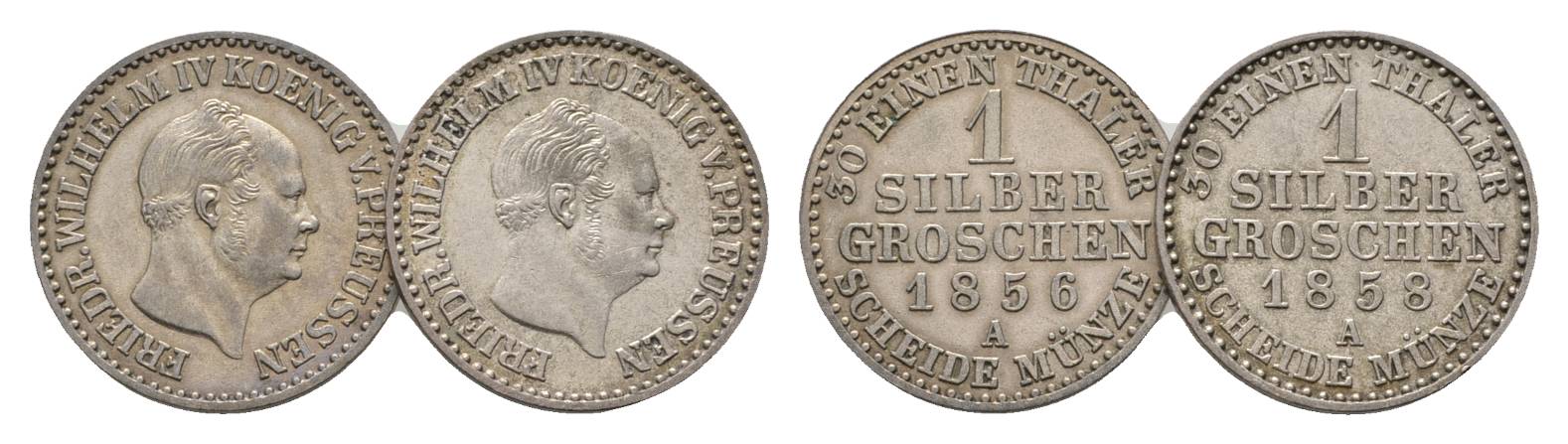  Preußen, 2 Kleinmünzen, 1856/ 1858   
