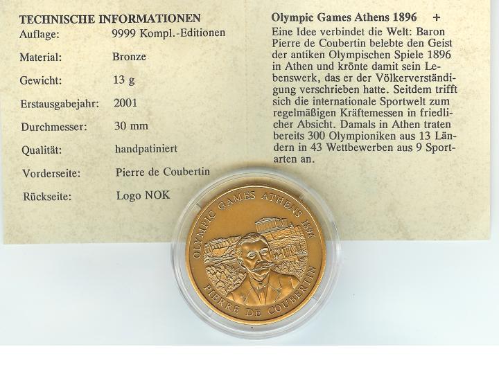 Deutschland Pierre de Coubertin Olympia Athen 1896  2001 