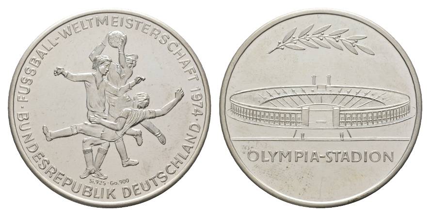  Silbermedaille 1974; 16,55 g, Ø 37 mm   