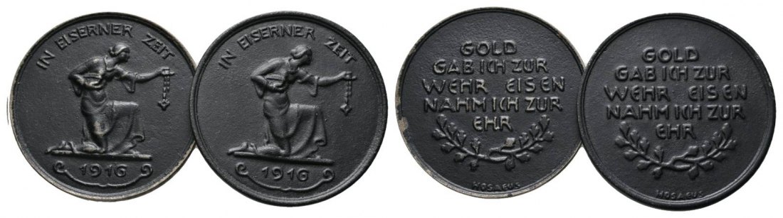  Medaillen (2 Stück); Eisen   