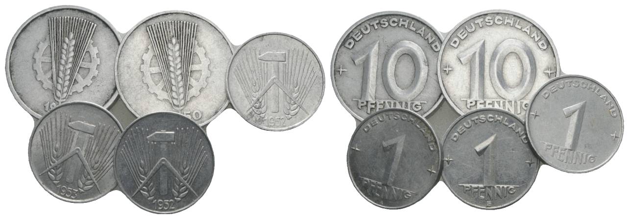  DDR, 5 Kleinünzen   