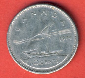  Kanada 10 Cents 1974   