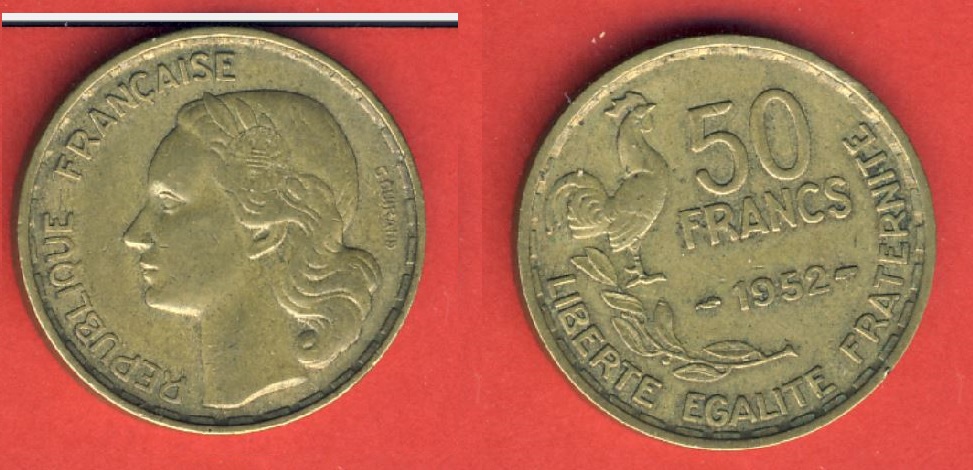  Frankreich 50 Francs 1952   