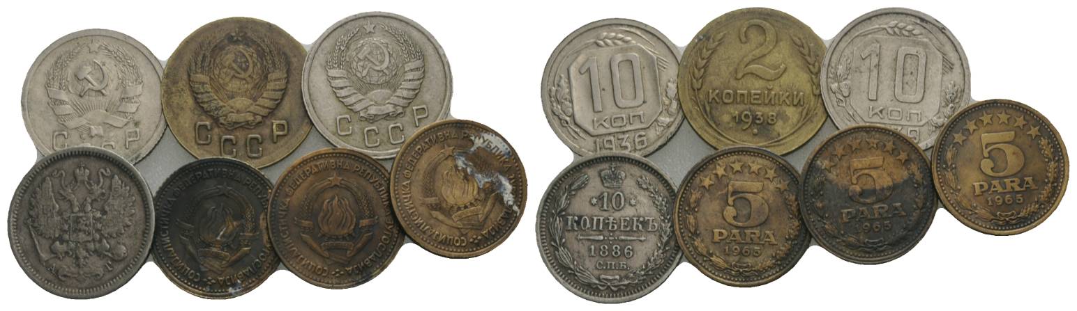  diverse Auslandsmünzen, 7 Stück   