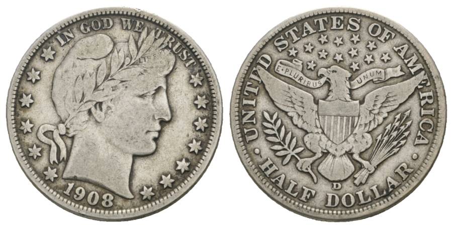  USA, 1/2 Dollar 1908   