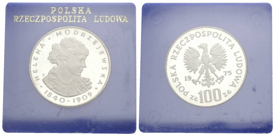  Polen, 100 Zloty 1975, Ag, PP   