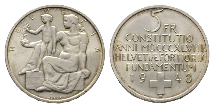  Schweiz, 5 Franken 1948   