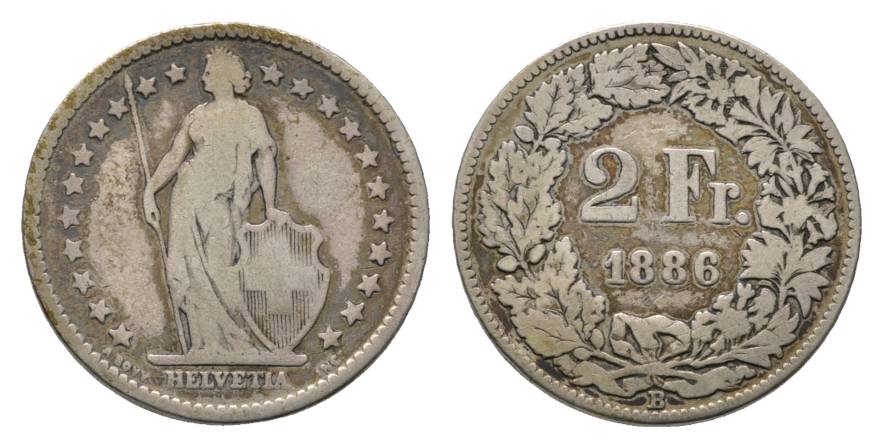  Schweiz, 2 Franken 1886   