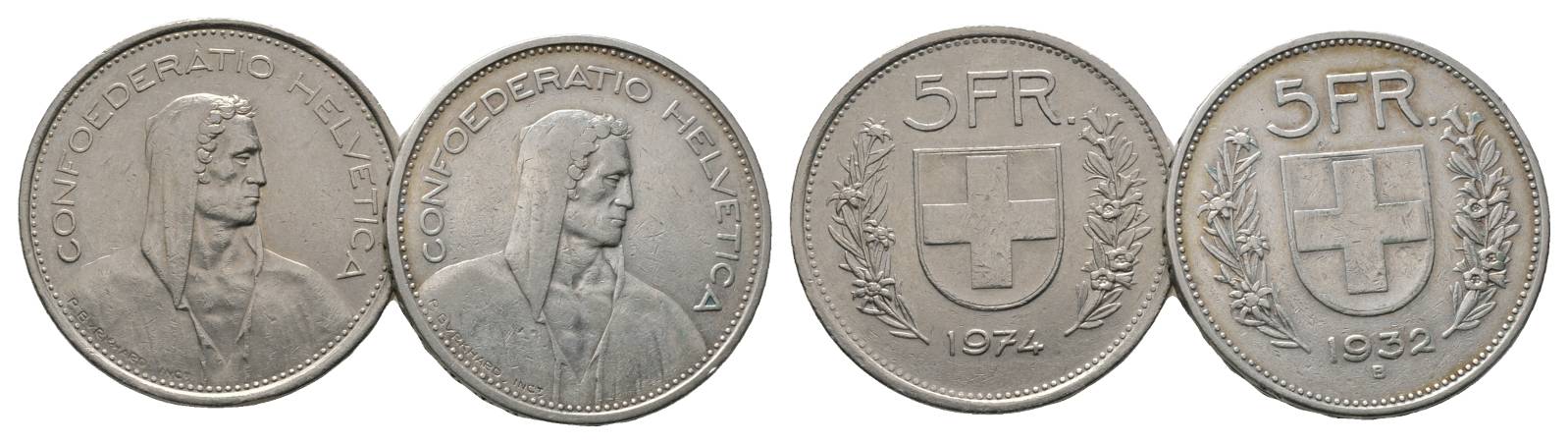  Schweiz, 5 Franken 1974/ 1932   
