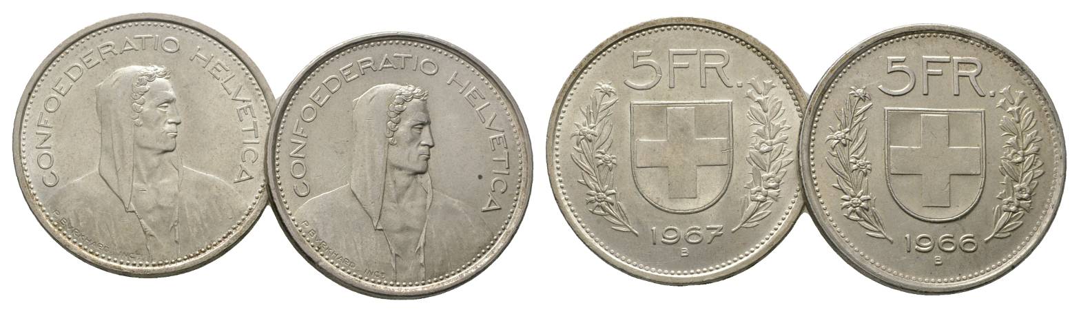  Schweiz, 5 Franken 1967/ 1966   