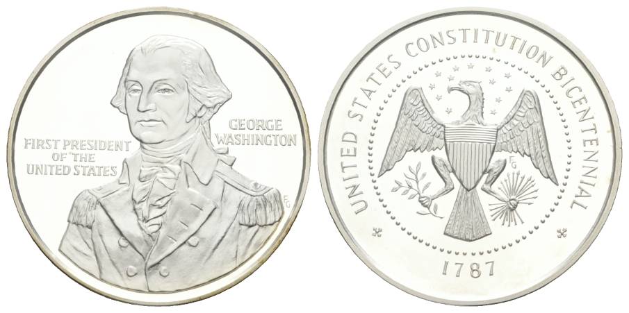  USA, Medaille 1987, PP, Ag, 23,50 g, Ø 38,6 mm   