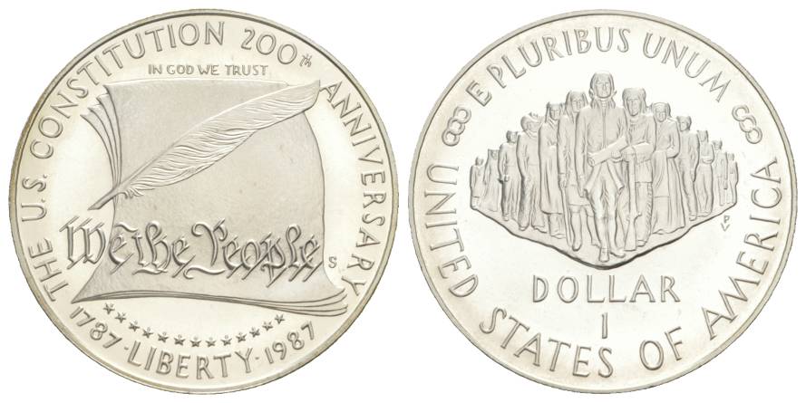  USA, 1 Dollar 1987, PP, Ag   