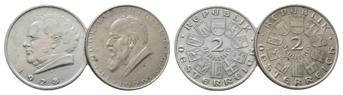  Österreich, 2 Schilling 1928/ 1929, Ag   