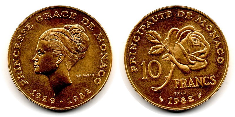 Monaco MM-Frankfurt Feingewicht: 17,89g Gold 10 Francs 1982 vorzüglich
