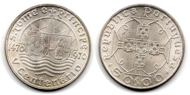  Portugal  50 Escudos  1970  FM-Frankfurt  Feingewicht: 11,7g Silber  vorzüglich   