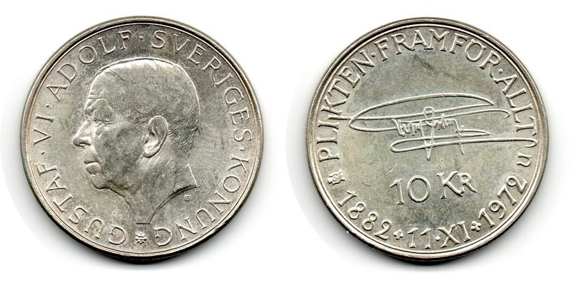  Schweden 10 Kronen  1972  FM-Frankfurt Feingewicht: 7,2g Silber  sehr schön/vorzüglich   