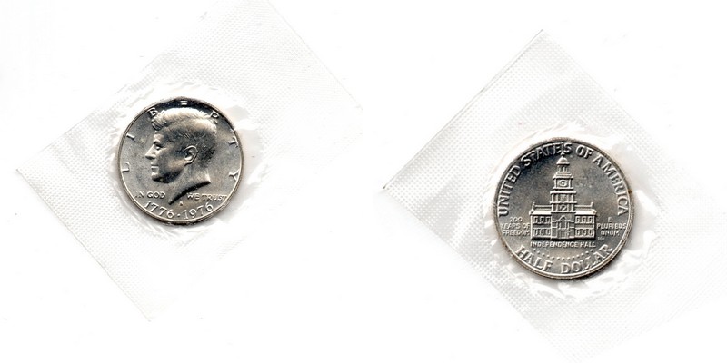  USA  Kennedy Half Dollar   1976  FM-Frankfurt Feingewicht: 4,6g Silber  stg   
