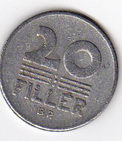 Ungarn  20 Filler 1975 
