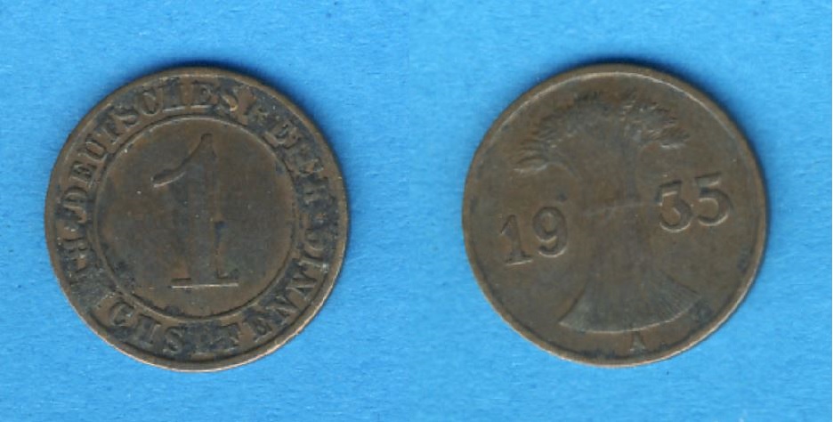  Weimarer Republik 1 Reichspfennig 1935 A   