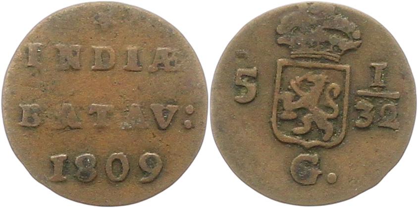  8035 Niederlande für Indonesien 1/32 Gulden 1809 Batavia   