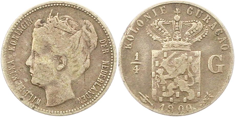  8040 Niederlande für Curacau 1/4 Gulden 1900   