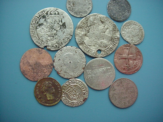 Altdeutsches Lot-12 Stück Silber und Billonmünzen