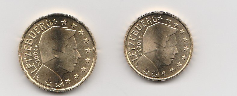  10 und 20 Cent Luxemburg 2004 prägefrisch   