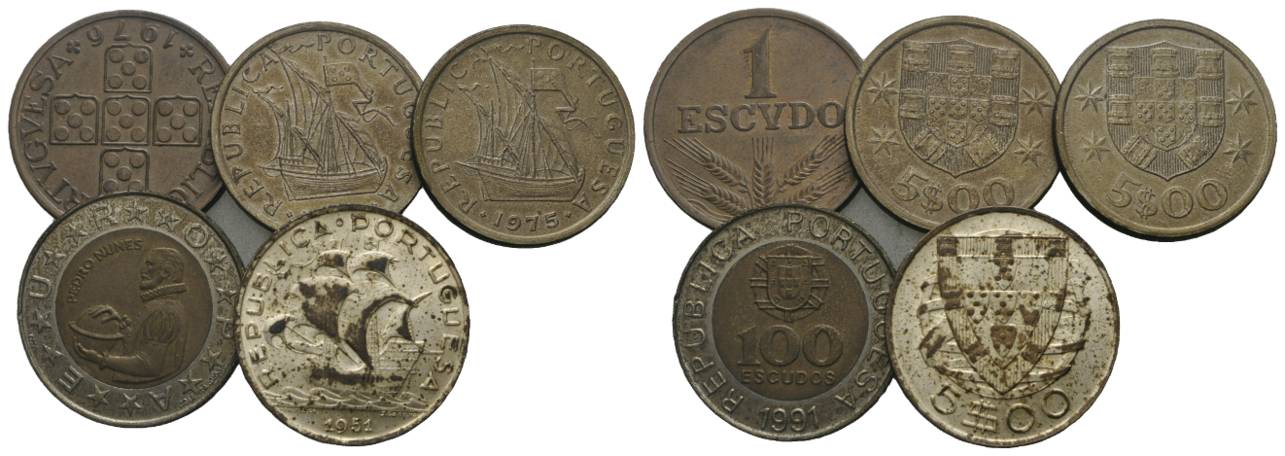  Portugal, diverse Kleinmünzen   