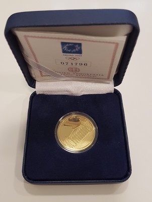 Griechenland MM-Frankfurt Feingewicht: ca. 10g Gold 100 EUR(Gedenkmünze)Zappeion 2004 PP