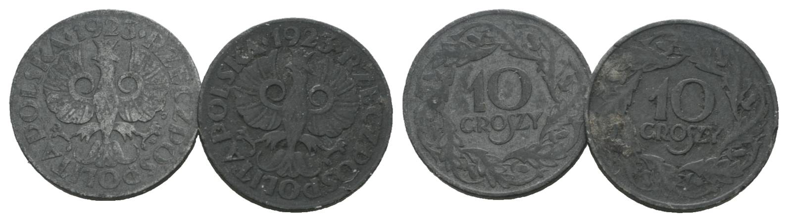  Polen, 2 Kleinmünzen 1923   